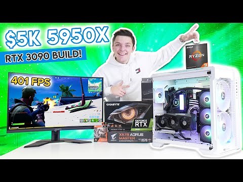 Ryzen 9 5950X & RTX 3090 Gaming PC! [Insane $5000 Build w/ 4K 60FPS Benchmarks!]