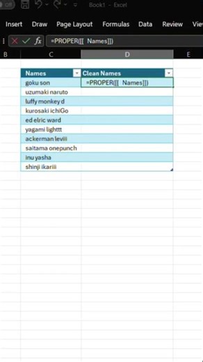 Excel Trick (names in proper format)