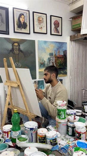 Amazing Painting of the Library ~ Dr. Bhim Rao Ambedkar Library | GJU University | Acrylic Painting