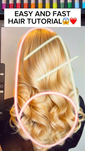 How to draw hair very easy 💛 #hair #drawing #art #sketch # #quickdrawing