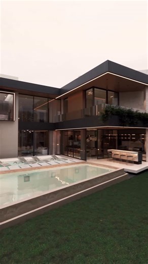 ORCA Design | Luxury Homes on Instagram: "POV: your home breathes jungle. 1,100 m² with floor-to-ceiling glazing, dark island kitchen and a reflecting-pool terrace. Architecture to live in, not just look at. Shall we design yours? DM. ✨🌿 #ResidentialArchitecture #TulumArchitecture #SignatureHome #InteriorDesign"