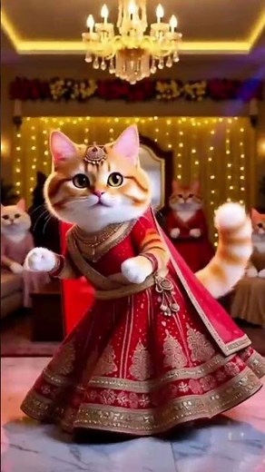 Cat Dancing in Bridal Dress 😻💃 | Funny & Cute Cat Dance Video | Viral Shorts 2025 #catlovers