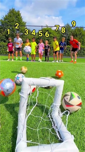 9 Soccer Players vs 1 Mini Goal! 😱⚽#shorts