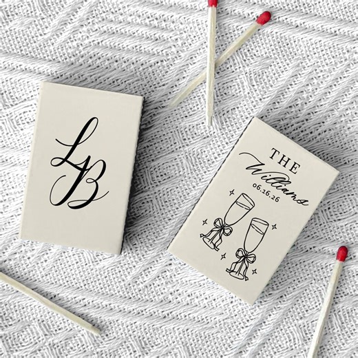 Personalized Wedding Matchbox Favors, Vintage Matchbooks With Ribbon Design, Monogram Initials, Wedding Guest Gifts, the Perfect Match - Etsy