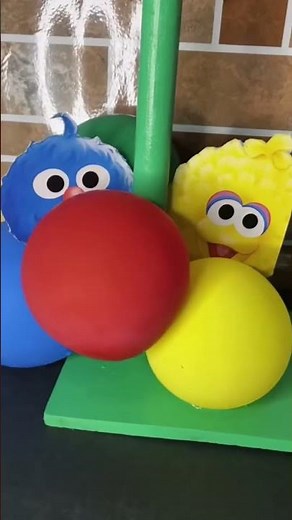 DIY DOLLAR TREE SESAME STREET CENTERPIECE 💚 #dollartreediy #diycrafts #sesamestreet #elmo #birthday