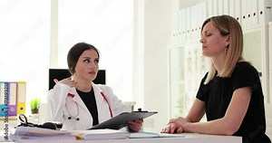 Woman client upset because of refusal to submit declaration