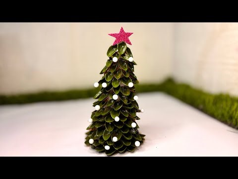 Easy Christmas tree making using Pista shells | xmas tree decoration for school project | felacia
