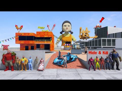 Franklin Play Hide & Kill With Avengers😱 in Indian Bike Driving 3D