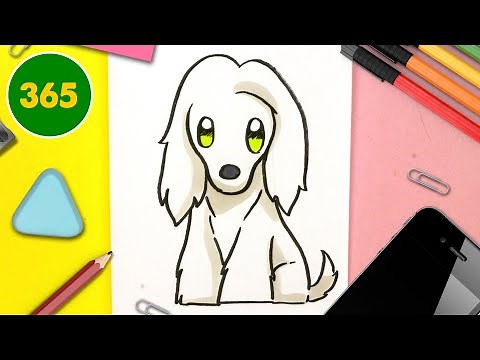 COMMENT DESSINER UN CHIEN KAWAII 🐶 comment dessiner un Lévrier AFGHANE très kawaii