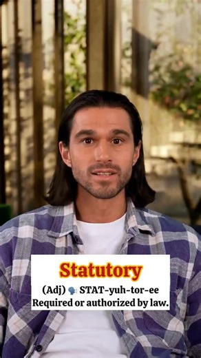 Celebs Teach English on Instagram: "🎬 Ricky explains: Statutory “When something is defined or controlled by law — like statutory rights or statutory age limits — it means it’s officially written into the law. That’s what we call statutory.” #Statutory #RickyExplains #CelebsTeachEnglish #SpokenEnglish #LearnEnglish #EnglishWithCelebs #VocabularyBoost #FluentEnglish #WordOfTheDay #EnglishLearning #AI"