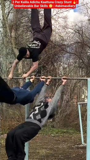 Unbelievable Bar Stunt 🔥 Idhuvum Possible ah? 🤯 | 3 Boys One Bar Challenge 😳 Mass Flip Stunt!🔥#viral