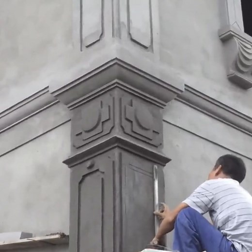 101K views · 353 reactions | Worker Skills And Construction Support Tools That Rendering Sand And Cement On Concrete Pillars Bagian 10 | Wisnu art | Facebook