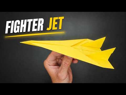 How to Make a FIGHTER JET Paper Airplane ✈️ (Easy Origami Tutorial)