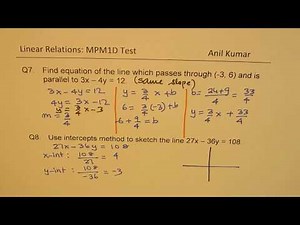 Linear Relations and Applications Test MPM1D IB Grade 9