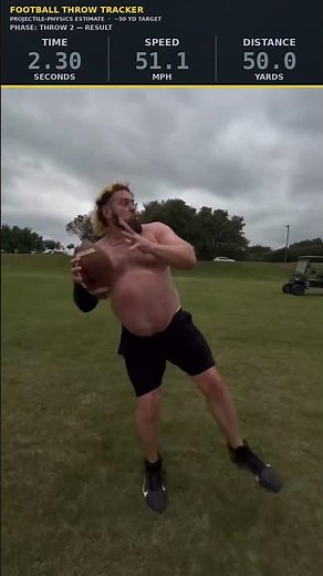 51 MPH Football Throw Caught On Tracker #football #shorts #recruiting