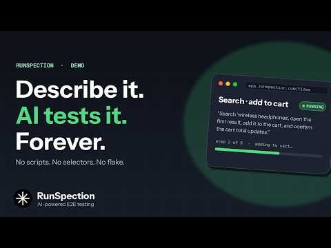 No-Code E2E Testing in 90 Seconds: AI Agent Tests Your Site | RunSpection Demo