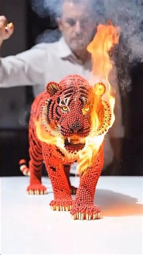 tiger statue matches burned... 😳🔥 #comedyshorts #funnyshorts #shorts #shortvideo #short #shortsfeed