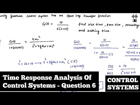 Time Response Analysis Of Control Systems | Question 6 | Control Systems