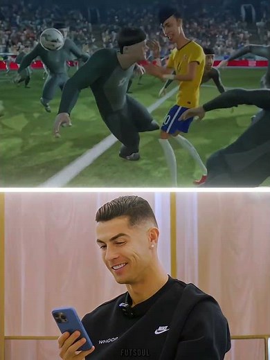 Ronaldo Reacts To Roborts Vs Real Footballers🥶#football #ronaldo #messi #animation #funny #neymar