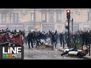 Manifestation fonction publique - colère et violents heurts / Paris - France 22 mars 2018