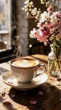 Blooming Coffee Light | Sunny Morning Coffee Song | Peaceful Acoustic Cafe Music