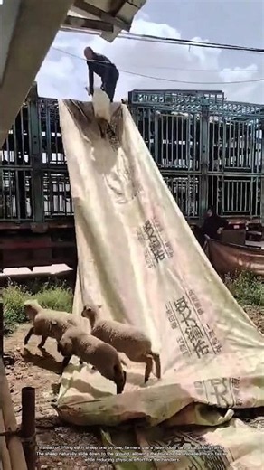 Why Farmers Use a Tarp Slide to Unload Sheep from Trucks #rurallife #livestocklife #farm