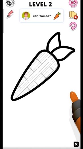Simple Carrot Drawing for Kids 🥕 | Easy Art Tutorial #shorts #art #drawing #kidsdrawing