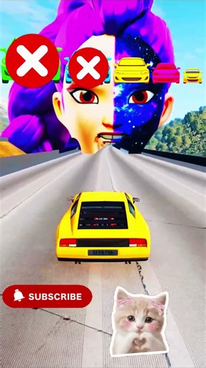 Big and Small Car vs Jinu Half Demon Saja - BeamNG.Drive