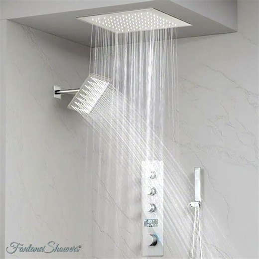 Fontana Moniga™ Collection Chrome Thermostatic LED Shower Set FS-7820CH
