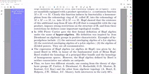 暑期课程－hopf algebra