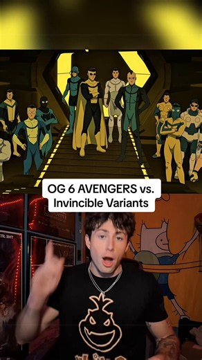 OG 6 Avengers vs. all 18 Invincible Variants 🤔 #marvel #mcu #avengers #invincible #thragg