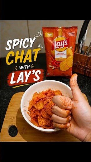 🌶️ Spicy Chat with Lay's 😍 | 2-Minute Viral Snack Recipe #Shorts #viral #foodshorts #simple