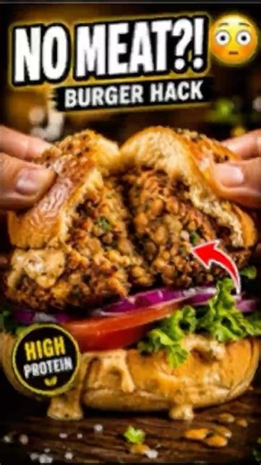NO MEAT?! 😳 LENTIL BURGER HACK (HEALTHY + EASY!)