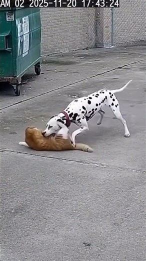 Intense showdown between dog and cat. #epicbattle #animalconflict #wildlifeshowdown #naturefight