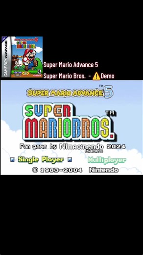 Super Mario Advance 5 — Super Mario Bros. Demo