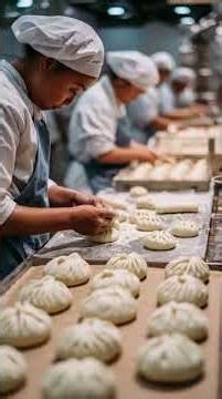 🥟 Steamed Baozi Production Line 🏭 | Satisfying Bun Making Process