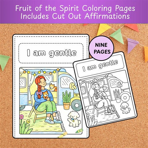 Fruit of the Spirit Coloring Pages, Kids Bible Affirmations (digital Download) - Etsy