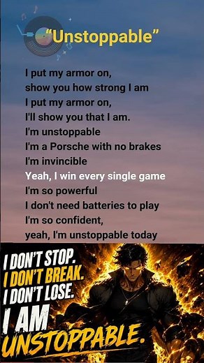 Unstoppable Song Lyrics #unstoppable #songlyrics #motivational #trending #power #music #motivation