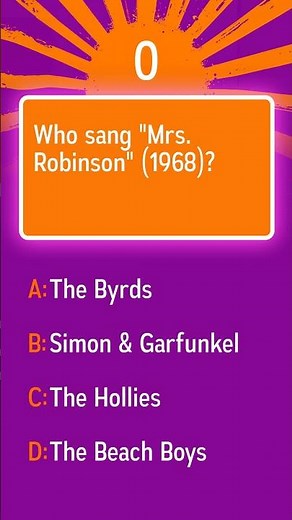 Name the singer of Mrs. Robinson (1968).