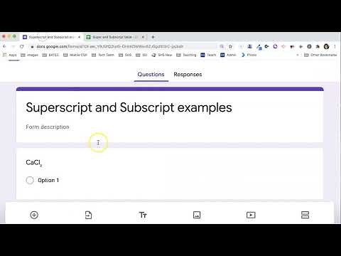 Superscript and subscript in Google Forms