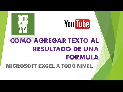 Como agregar texto a fórmula en Microsoft Excel