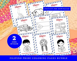 Filipino Pride, Coloring Pages for Kids, Coloring Sheets, Kids Coloring, School Activity, Filipino Activity, Pinoy Pride, Pilipino Culture - Etsy