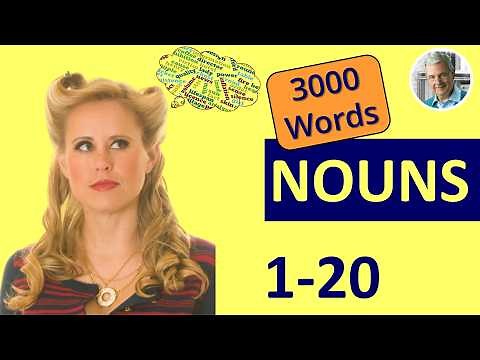1000 COMMON NOUNS in English 1-20 (27 Illustrated Examples)