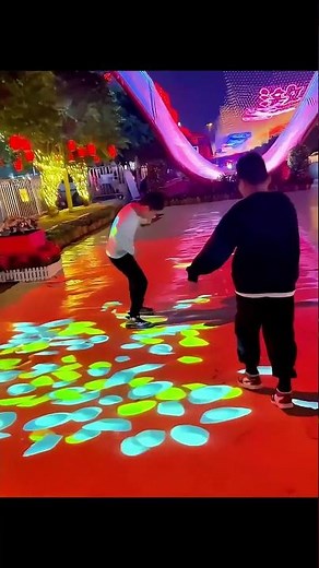 Interactive Floor Projection Games For Outdoor Night Kids Play Interactive Lights Installations
