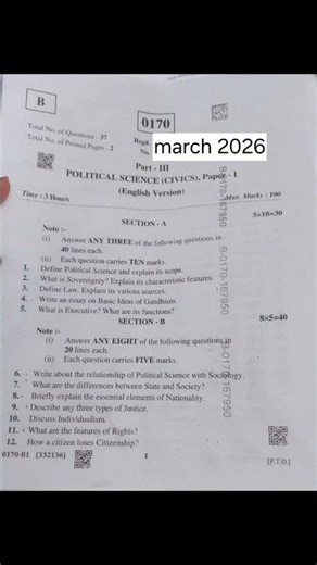 political science 1st year Tg(Ts) inter 2-3-26