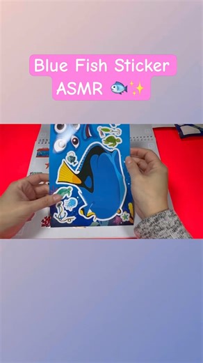 The Forgetful Blue Fish Sticker Art ASMR 🐟✨ So Satisfying #asmr #relaxing #shorts #youtubeshorts