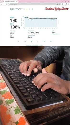 How 100 WPM actually looks like... 😲 #100wpm #fasttyping #typing #shorts #asmr #raushantypingmaster