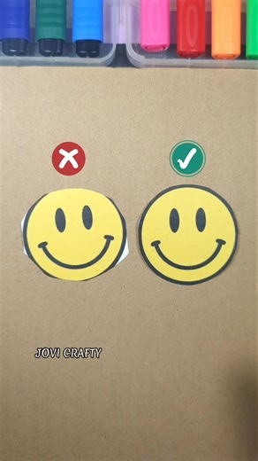The Perfect Way to Cut Emoji Smile 🙂 #artandcraft #satisfying #perfectcut