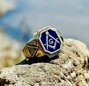 Men's Masonic Ring - Handcrafted 925 Sterling Silver Freemason Master Mason Jewelry - Etsy UK