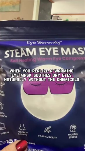 Say goodbye to chemicals! 🌿 Let a warming eye mask naturally soothe your dry eyes and bring instant relief. 💆‍♀️ #eyeserenity #eyegasm #selfcaretips #eyehealth #dryeyes Eye Serenity Self-Warming Eye Mask available on Amazon or LureEssentials.com 🛒 Comment “SLEEP” to get a FREE copy of the Good Night Sleep Book.